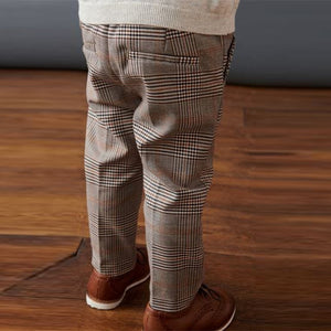 Neutral Formal Check Trousers (3mths-6yrs)