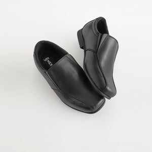 Black School Leather Loafers (Older Boys)