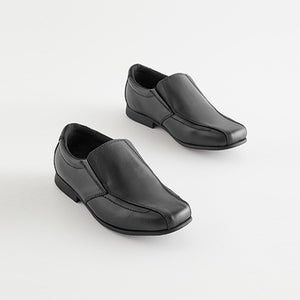 Black School Leather Loafers (Older Boys)