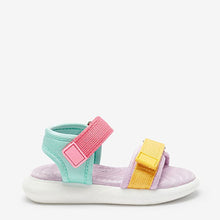 Load image into Gallery viewer, Bright Rainbow Trekker Sandals (Younger Girls)
