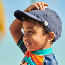 Load image into Gallery viewer, Navy Slub Jersey Cap (3mths-10yrs)
