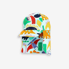 Load image into Gallery viewer, Blue Dino Print Legionnaire Hat (1-6yrs)
