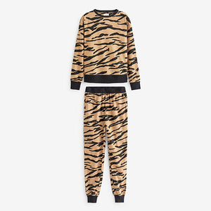 Black/Brown Zebra Print Next Supersoft Cosy Pyjamas