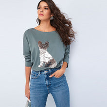 Load image into Gallery viewer, Green Frenchie Dog Long Sleeve T-Shirt
