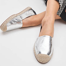 Load image into Gallery viewer, Silver Forever Comfort® Flat Espadrille Shoes
