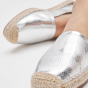 Silver Forever Comfort® Flat Espadrille Shoes