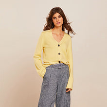 Load image into Gallery viewer, Lemon Yellow Button Up Cardigan
