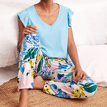 Load image into Gallery viewer, Blue Floral Cotton Pyjamas
