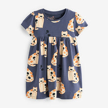 Load image into Gallery viewer, Monochrome Animal Short Sleeve Cotton Jersey Dress (3mths-6yrs)

