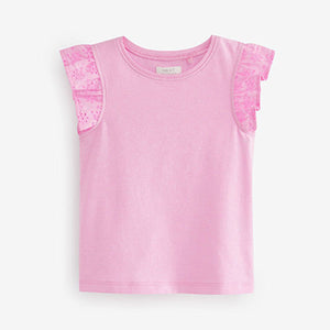 Pink Cotton Frill Vest (3mths-6yrs)