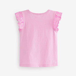 Pink Cotton Frill Vest (3mths-6yrs)