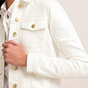 White Regular Fit Denim Jacket