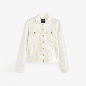 White Regular Fit Denim Jacket