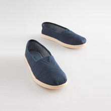 Load image into Gallery viewer, Navy Blue Canvas Slip-Ons Shoes (Older Boys)
