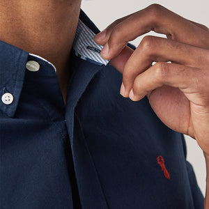 Navy Blue Regular Fit Long Sleeve Oxford Shirt