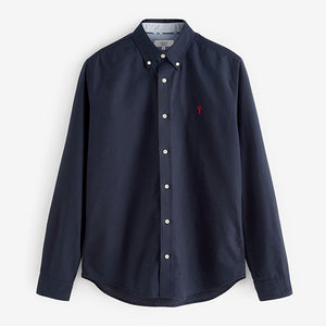 Navy Blue Regular Fit Long Sleeve Oxford Shirt