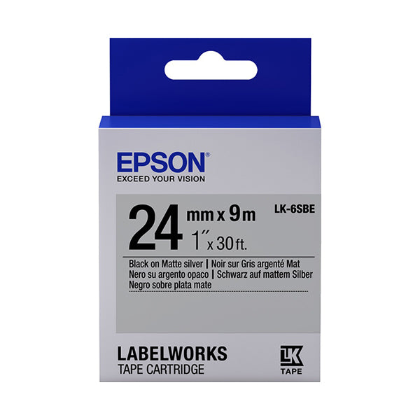 Epson Label Cartridge Matte LK-6SBE Black/Matt Silver 24mm (9m)