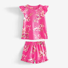 Load image into Gallery viewer, Pink/Blue Floral Short Pyjamas 3 Pack (9mths-8yrs)
