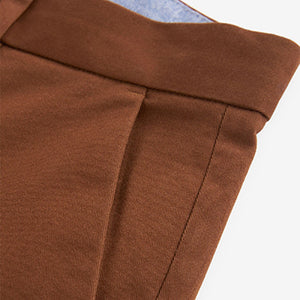 Rust Brown Slim Fit Stretch Chino Trousers