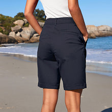 Load image into Gallery viewer, Navy Blue Chino Knee Shorts
