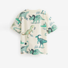 Load image into Gallery viewer, Green Dinosaur Oversized Short Sleeve Character T-Shirts 3 Pack (3mths-6yrs)
