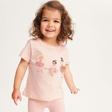 Load image into Gallery viewer, Pale Pink Ballerina Short Sleeve Cotton T-Shirt (3mths-6yrs)
