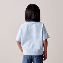 Load image into Gallery viewer, Blue Rainbow Sequin Tie Front T-Shirt (3-12yrs)
