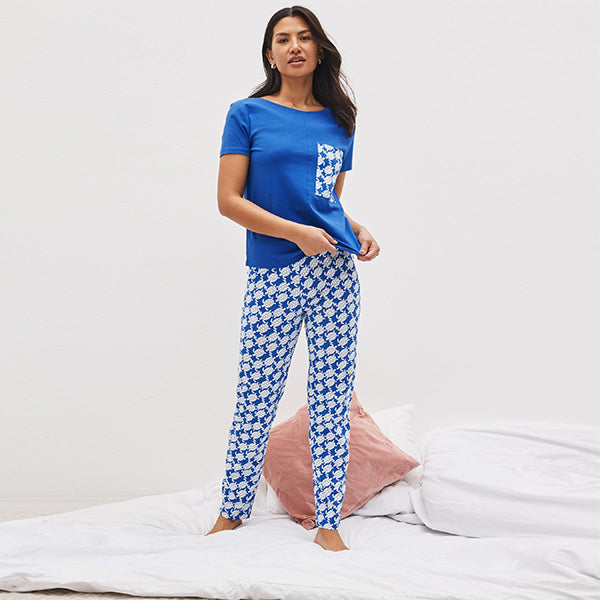 Blue Turtle Cotton Short Sleeve Pyjamas