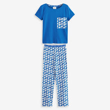 Load image into Gallery viewer, Blue Turtle Cotton Short Sleeve Pyjamas
