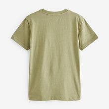 Load image into Gallery viewer, Khaki Green Dinosaur Short Sleeve Graphic T-Shirt (3-12yrs)

