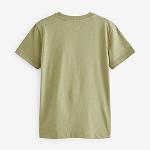 Khaki Green Dinosaur Short Sleeve Graphic T-Shirt (3-12yrs)