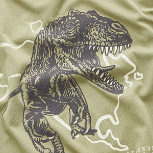 Khaki Green Dinosaur Short Sleeve Graphic T-Shirt (3-12yrs)