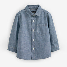 Load image into Gallery viewer, Blue Long Sleeve Chambray Shirt (3mths-6yrs)
