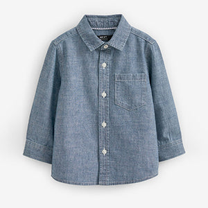 Blue Long Sleeve Chambray Shirt (3mths-6yrs)