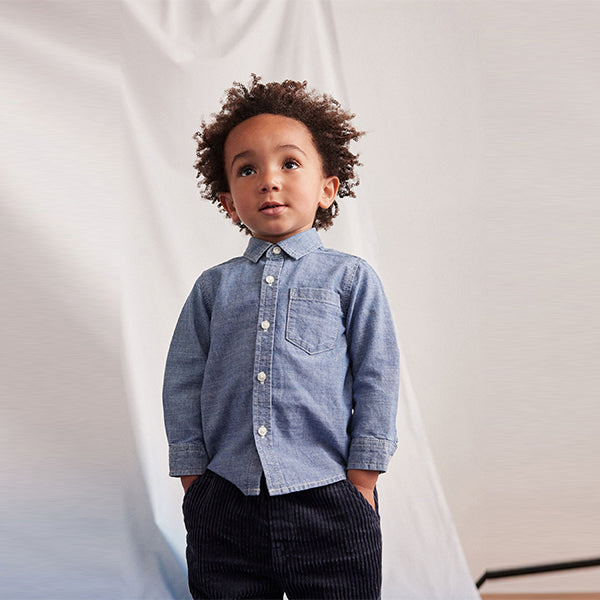 Blue Long Sleeve Chambray Shirt (3mths-6yrs)