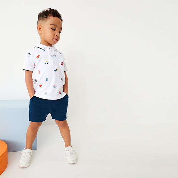 White London Embroidery Jersey Polo Shirt And Shorts Set (3mths-6yrs)
