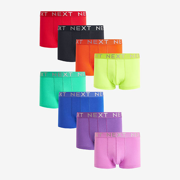 Rainbow Silver Waistband Hipster Boxers 8 Pack