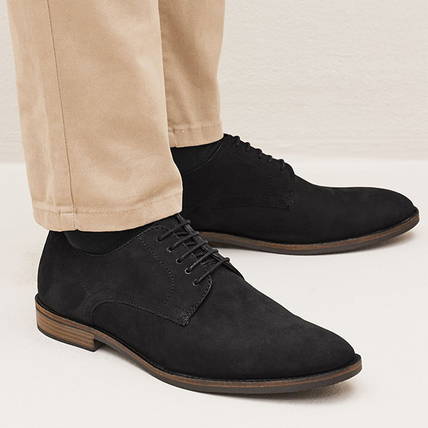 Black Leather Derby Shoes