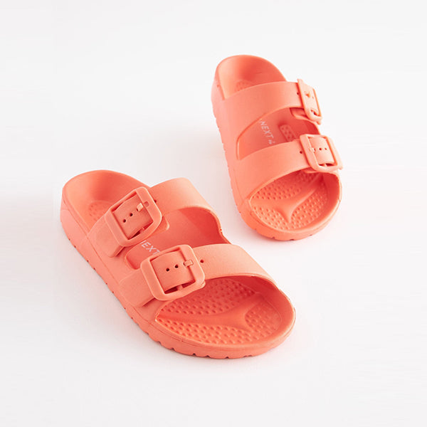 Coral Pink Double Buckle Sandals Older Girls