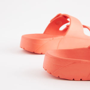 Coral Pink Double Buckle Sandals (Older Girls)