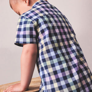 Navy Gingham Check Shirt (3mths-6yrs)