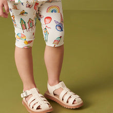 Load image into Gallery viewer, Cream Bunny Holiday Printed Cropped Leggings (3mths-6yrs)
