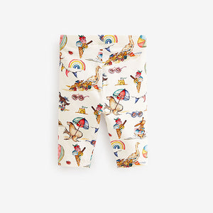 Cream Bunny Holiday Printed Cropped Leggings (3mths-6yrs)