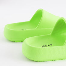 Load image into Gallery viewer, Lime Green Chunky Sliders (Older Girls)
