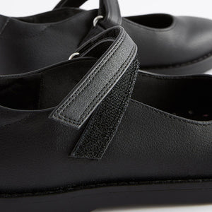 Black School Mary Jane Crepe Sole Shoes (Older Girls)