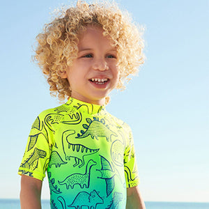 Dip Dye Dinosaur Sunsafe All-In-One Swimsuit (3mths-5yrs)