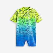Load image into Gallery viewer, Dip Dye Dinosaur Sunsafe All-In-One Swimsuit (3mths-5yrs)
