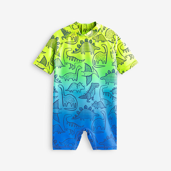Dip Dye Dinosaur Sunsafe All-In-One Swimsuit (3mths-5yrs)