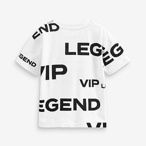 White VIP Legend Short Sleeves Slogan T-Shirt (3mths-6yrs)