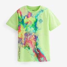 Load image into Gallery viewer, Lime Green Rainbow All Over Print Short Sleeve T-Shirt (3-12yrs)
